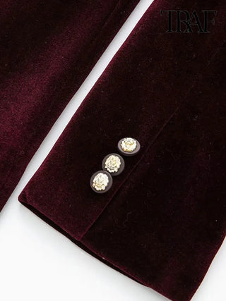 Velvet Blazer Coat Vintage Alodia Store