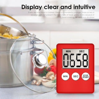 led kitchen timer magnetic adsorption countdown stopwatch cooking learning timer electronic timer LCD small alarm clock Alodia Store