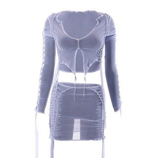 Weird Puss Mesh Sexy 2 Piece Set Alodia Store