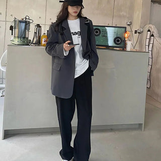 Long Sleeve Loose Suit Coat Woman Alodia Store
