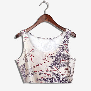 VIP FASHION Summer Sexy 3D Printed Tank Tops Crop Casual Super Short Vest Tops alodia store