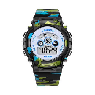 Luminous Camouflage Kids Watches LED Colorful Flash Digital Waterproof Alarm for Boys Girls Anti-seismic Creative Children Clock Alodia Store