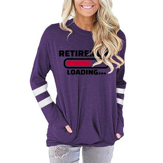 Summer T-Shirts Retirement Loading Women Streetwear Fashion Cartoon Loading Tops Harajuku Retirement Women's LongSleeve Clothing Alodia Store
