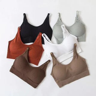 Seamless Sports Bra Women Fitness Top Yoga Bra for Cup A-D Black White Running Yoga Gym Crop Top Women Push Up Sport Bra Top Alodia Store