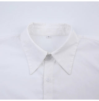 MiuKoMiYa Spring 2022 Womens Shirt Lapel Stitching Green Shirt Top Women LongSleeve White Top Cotton Shirt Alodia Store