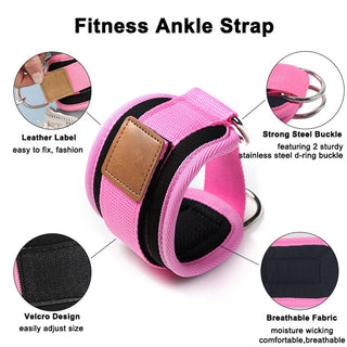 Fitness Ankle Straps Adjustable D-Ring Foot Support Cuffs Gym Leg Strength Workouts Pulley With Buckle Sports Feet Guard Alodia Store