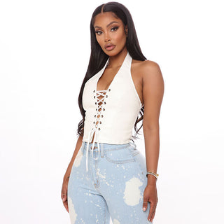 Top Sexy Women Leather Hollow Out Alodia Store