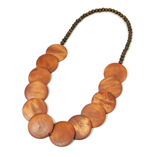 Bohemian Brown Big Woods Pendant Necklace Ethnic Style Long Beads Chain Handmade Jewelry Wooden Collier UKEN Alodia Store
