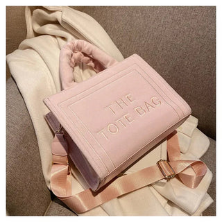 Female Square Tote Crossbody Bag Aesthetic Velour Elegant Alodia Store