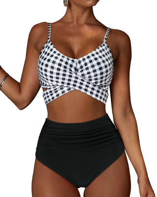 High Waist  Sexy Bikini Set Swimsuit Floral Beachwear V-Neck Bathing Suits Female ALODIA STORE