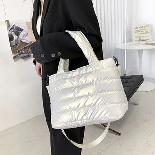Lightweight Down Cotton Padded Shoulder Bag Alodia Store