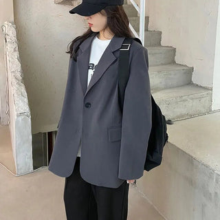 Long Sleeve Loose Suit Coat Woman Alodia Store