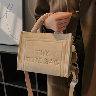 Female Square Tote Crossbody Bag Aesthetic Velour Elegant Alodia Store