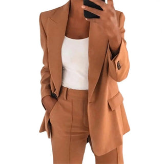 Elegant Jacket Women Suit Jacket Solid Color Turndown Collar Alodia Store