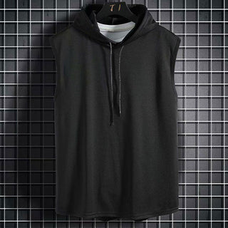 Plus Size Summer Men Clothing Tank Tops Sweatshirt Sleeveless Tops Hoodie Vest Workout Fitness Mens T Shirt Workout Hip Hop Vest alodia store
