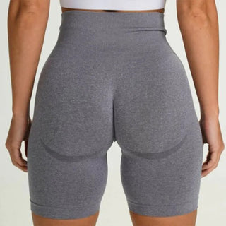 Seamless Women's Sports Yoga Shorts Leggings Fitness Tight Gym Running High Waist   Workout Three Piece Scrunch Biker Pants Alodia Store