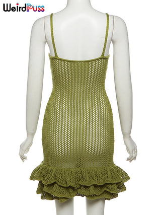 Weird Puss Knit Sleeveless cami bodycon ALODIA STORE