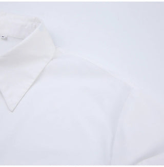 MiuKoMiYa Spring 2022 Womens Shirt Lapel Stitching Green Shirt Top Women LongSleeve White Top Cotton Shirt Alodia Store
