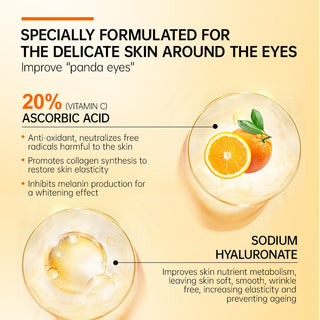 JoyPretty Vitamin C Eye Cream Anti Dark Circles Eye Bag Firmness Moisturizing Whitening Massager Wrinkle Eye Serum Beauty Health Alodia Store