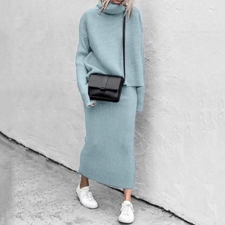 Fashion Women Slim Sweater Skirt Two Pieces Set Alodia Store