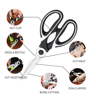 Kitchen Scissors Stainless Steel Multifunctional Household Scissors Shear Bone Scissors Chicken Wings Fish Chopper Bottle Opener Alodia Store