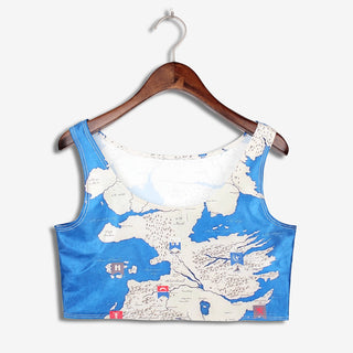 VIP FASHION Summer Sexy 3D Printed Tank Tops Crop Casual Super Short Vest Tops alodia store