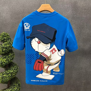 Summer Men's Cotton T-shirt Japan Men's Cool cartoon Short Sleeve Tops High Quality White T Shirt O-neck Tee Shirt Men Clothing alodia store