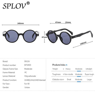 New Vintage Round Men Sunglasses Retro Ocean Clear Lens Color Punk Shades Rivets AntiBlue Light Women Eyewear UV400 Alodia Store