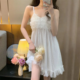 Long-sleeved Sexy Lace Home Clothes Night Gown Sleep Dress Alodia Store