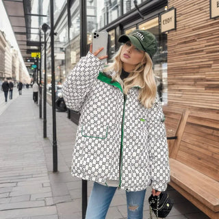 Hooded office lady Down Cotton Jacket Alodia Store