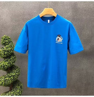 Summer Men's Cotton T-shirt Japan Men's Cool cartoon Short Sleeve Tops High Quality White T Shirt O-neck Tee Shirt Men Clothing alodia store