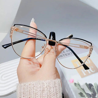 Fashion High Quality Metal Blue Light Blocking Fashion Women Computer Eyeglasses Optical Spectacle Eye Protection Glass Eyewear Alodia Store