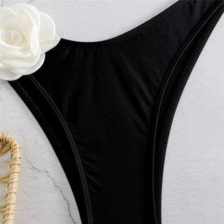 Sexy Flower Bandeau Swimwear Thong Bikini 2024 Women Alodia Store
