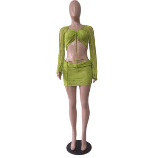 Elegant Knit Sequin Dress 2 Piece Set Outfit Alodia Store