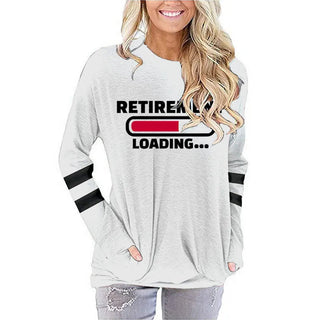 Summer T-Shirts Retirement Loading Women Streetwear Fashion Cartoon Loading Tops Harajuku Retirement Women's LongSleeve Clothing Alodia Store