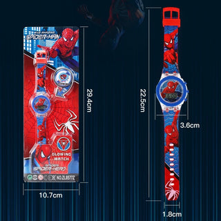 Disney Kid Cartoon Glowing Watch Marvel Spider-Man Boy Unicorn Princess Elsa Flash Electronic Digital Student Toy Clock Relogio Alodia Store