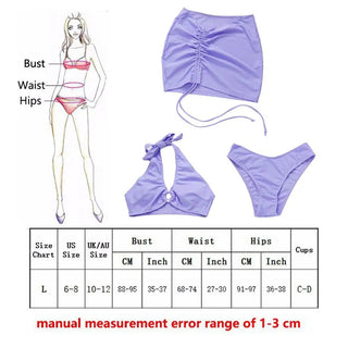 Halter Bikini Set backless purple ALODIA STORE