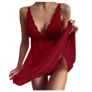 Sexy Underwear Women Suspenders Lace Transparent Dress Pajamas Lingerie Nuisette Femme Pijama Mujer Verano Pyjama 2022 Sleepwear Alodia Store