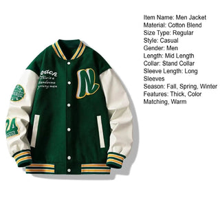 Jacket Men's Striped Letter Pattern Alodia Store