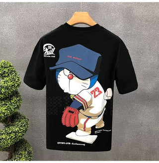 Summer Men's Cotton T-shirt Japan Men's Cool cartoon Short Sleeve Tops High Quality White T Shirt O-neck Tee Shirt Men Clothing alodia store