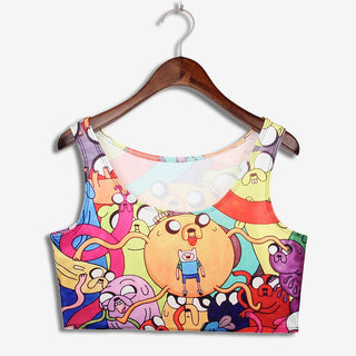 VIP FASHION Summer Sexy 3D Printed Tank Tops Crop Casual Super Short Vest Tops alodia store