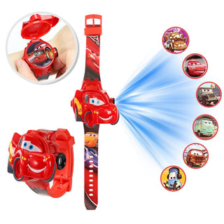 Disney Kid Cartoon Cool Ptojectio Watch Marvel Spider-Man Boy Unicorn Princess Elsa Flash Electronic Digital Student Toy Clock Alodia Store