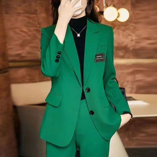 Long Sleeve Blazers Coat Pant Suit Korean Elegant Chic Matching Set Alodia Store