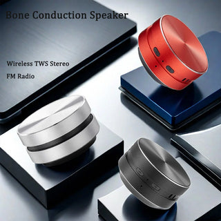 Mini Bone Conduction Speaker With FM Radio Bluetooth-Compatible  Dual Sound Audio Box - Alodia Store