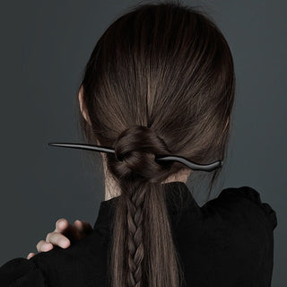 Vintage Chinese Style Black Wooden Flower Hairpin Jewelry Hair Sticks for Women Autumn Temperament Hair Accessories Wedding Gift Alodia Store