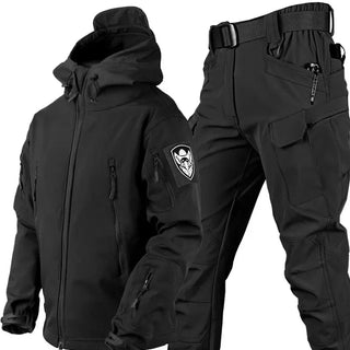 Soft Shell Autumn and Winter Plush Thickened Mountaineering Tactics Training  Keep Warm Waterproof  Windproof Charge Suit Alodia Store