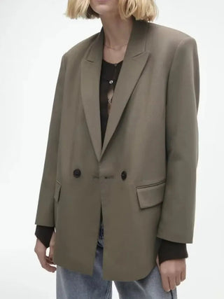 Fashion Suit Lapel Loose Double Breasted Blazer Alodia Store