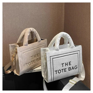Female Square Tote Crossbody Bag Aesthetic Velour Elegant Alodia Store