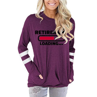 Summer T-Shirts Retirement Loading Women Streetwear Fashion Cartoon Loading Tops Harajuku Retirement Women's LongSleeve Clothing Alodia Store