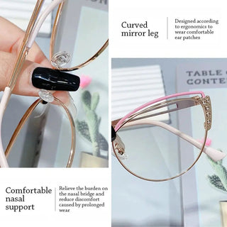 Fashion High Quality Metal Blue Light Blocking Fashion Women Computer Eyeglasses Optical Spectacle Eye Protection Glass Eyewear Alodia Store
